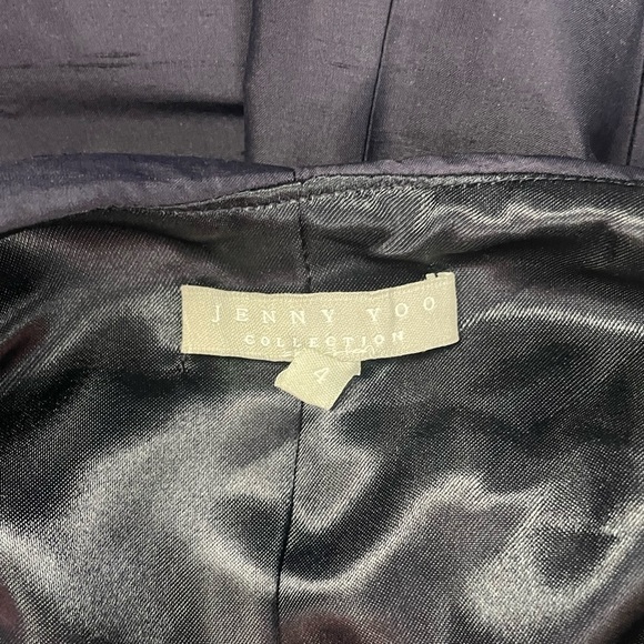 Jenny Yoo Silk Strapless‎ Tie Back Maxi Dress in Blue Size 4 - Picture 3 of 4